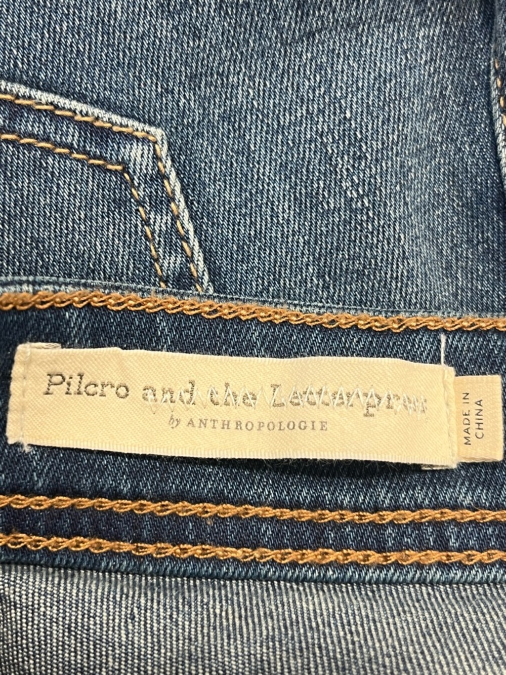 Pilcro Anthropologie Patchwork Jeans Wide Leg Cropped Denim 26 - Picture 8 of 10